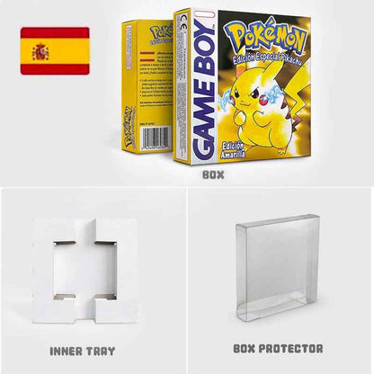 Noe Usa Eur Yellow Green Red Gold Crystal Blue Silver Pokemon Series Metallic Holographic Trey For GBC Case & Cart (USA)