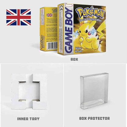 Noe Usa Eur Yellow Green Red Gold Crystal Blue Silver Pokemon Series Metallic Holographic Trey For GBC Case & Cart (USA)