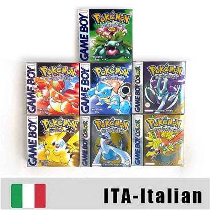 Noe Usa Eur Yellow Green Red Gold Crystal Blue Silver Pokemon Series Metallic Holographic Trey For GBC Case & Cart (USA)