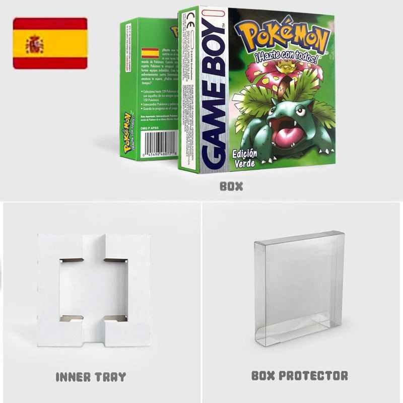 Noe Usa Eur Yellow Green Red Gold Crystal Blue Silver Pokemon Series Metallic Holographic Trey For GBC Case & Cart (USA)