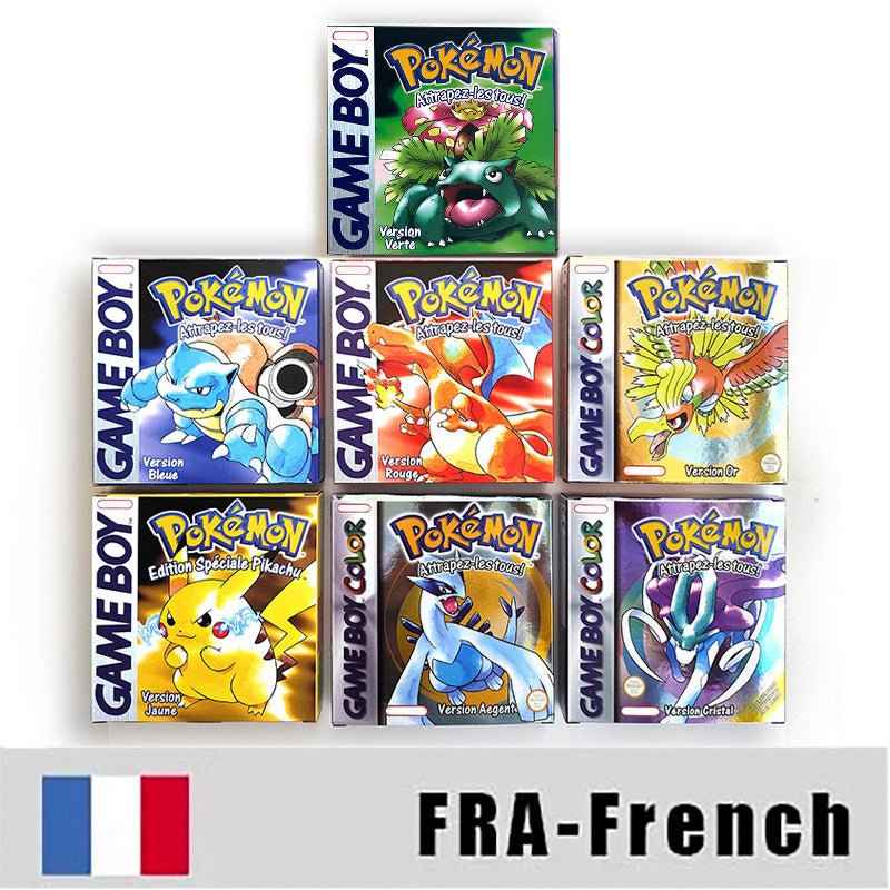 Noe Usa Eur Yellow Green Red Gold Crystal Blue Silver Pokemon Series Metallic Holographic Trey For GBC Case & Cart (USA)