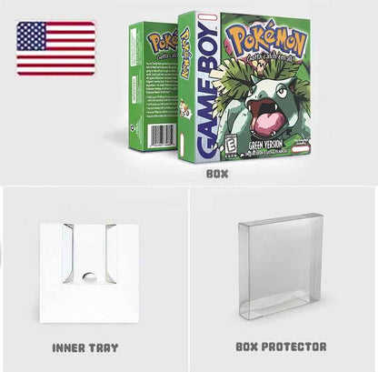 Noe Usa Eur Yellow Green Red Gold Crystal Blue Silver Pokemon Series Metallic Holographic Trey For GBC Case & Cart (USA)