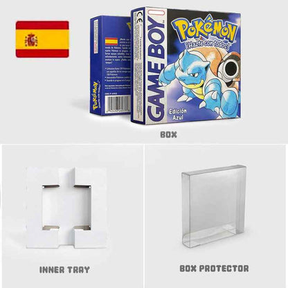 Noe Usa Eur Yellow Green Red Gold Crystal Blue Silver Pokemon Series Metallic Holographic Trey For GBC Case & Cart (USA)