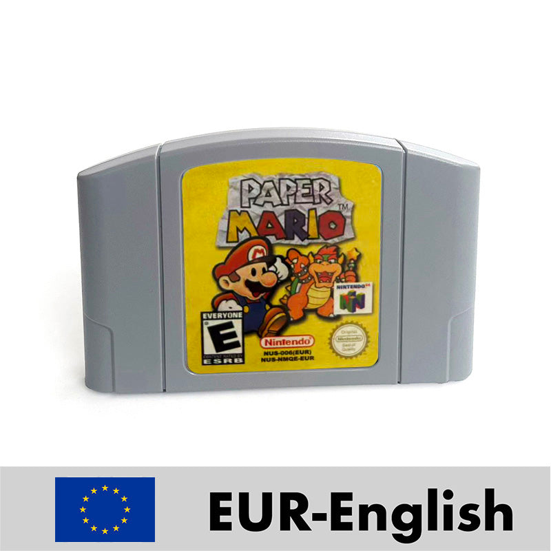 Paper Mario reproduction N64 cartridge – English