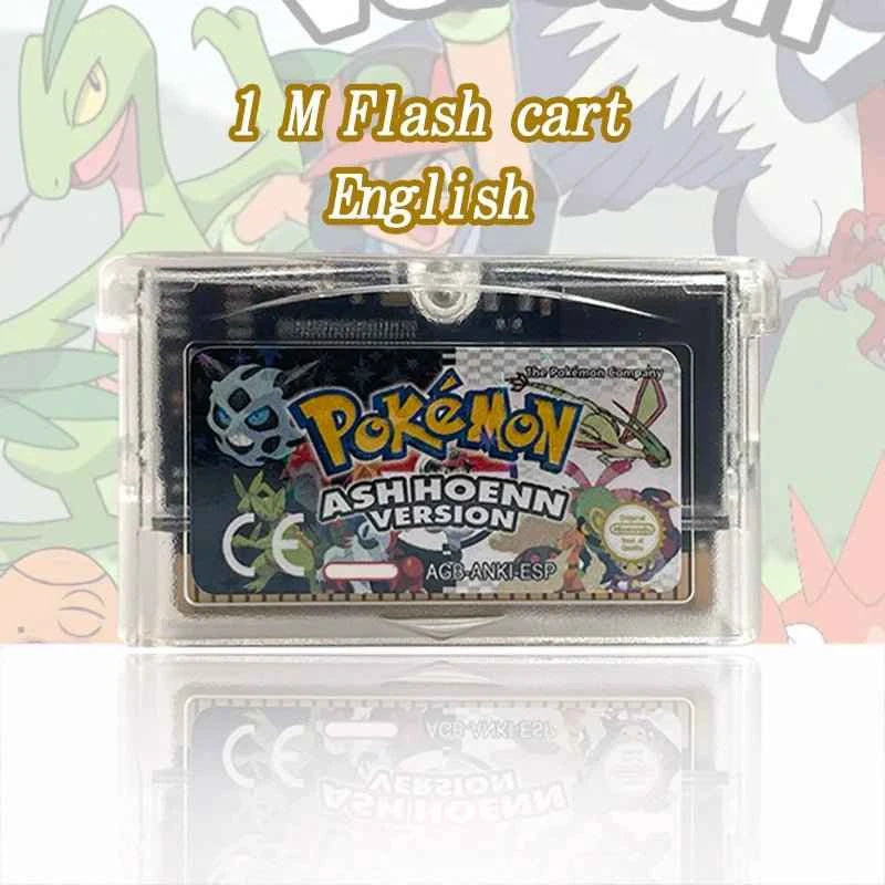 Pokémon Ash Hoenn Version Cartridge – English 1M Flash Cart Game for GBA | Anime-Inspired Pokémon Adventure