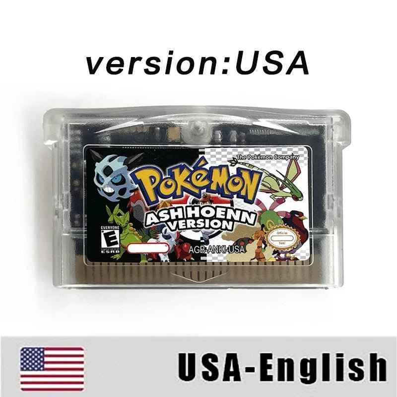 Pokémon Ash Hoenn Version Cartridge – English 1M Flash Cart Game for GBA | Anime-Inspired Pokémon Adventure