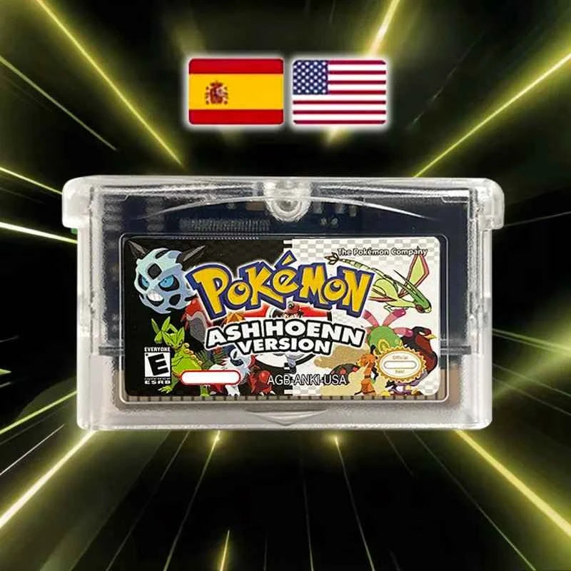 Pokémon Ash Hoenn Version Cartridge – English 1M Flash Cart Game for GBA | Anime-Inspired Pokémon Adventure