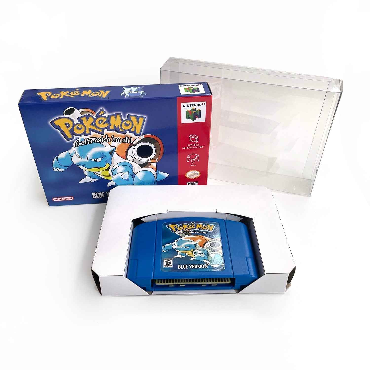 Pokemon Blue Version Game With N64 Case & Cart