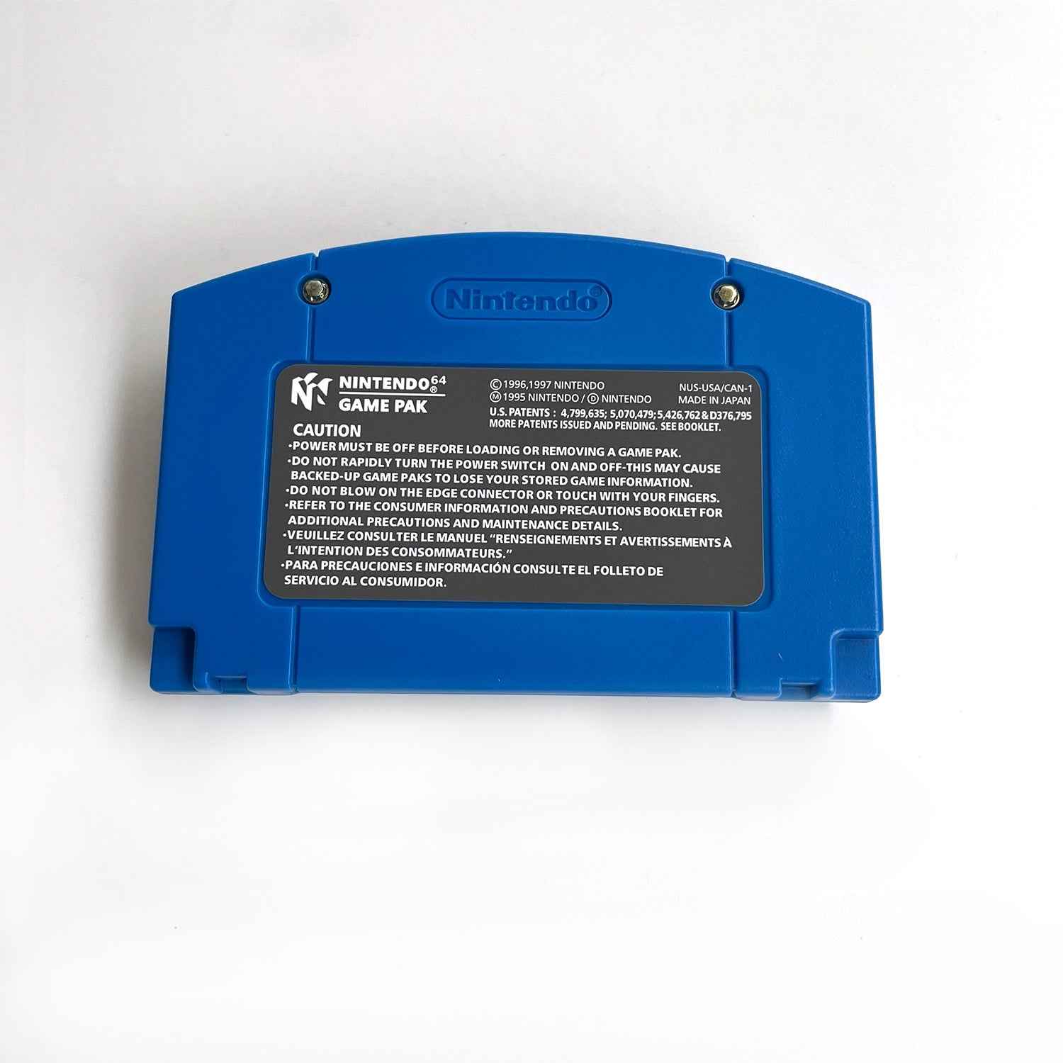 Pokemon Blue Version Game With N64 Case & Cart