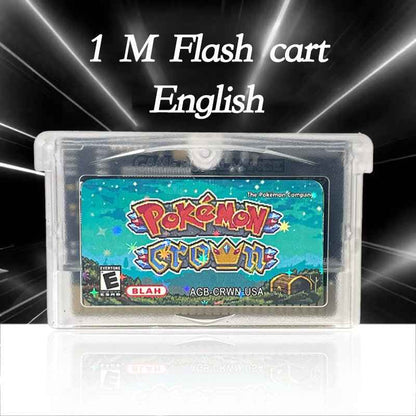 Pokémon Crown Cartridge with Box – English 1M Flash Cart Game for GBA | Game Boy Advance Custom Version