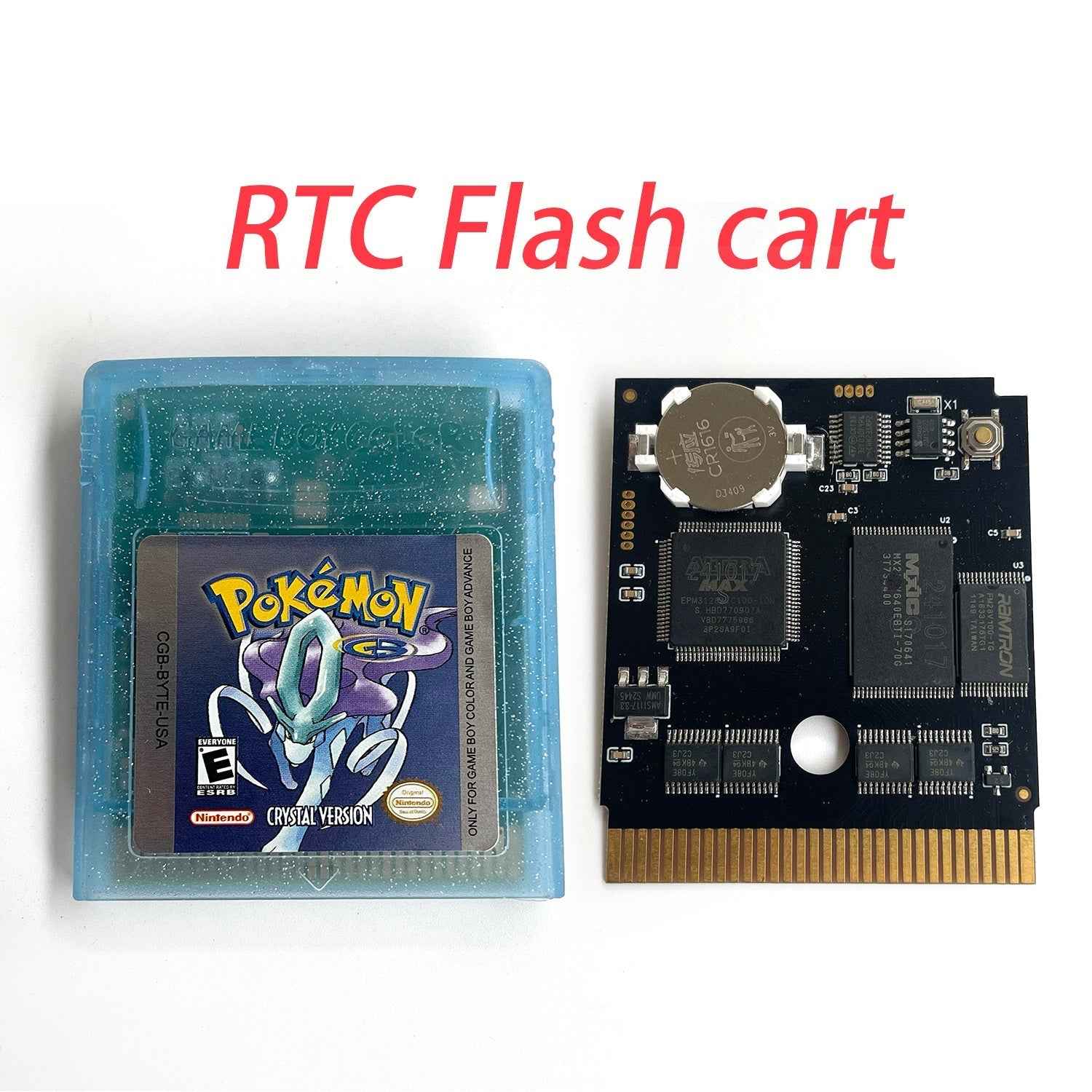 Pokemon Crystal Cart Ic GBC Case & Cart