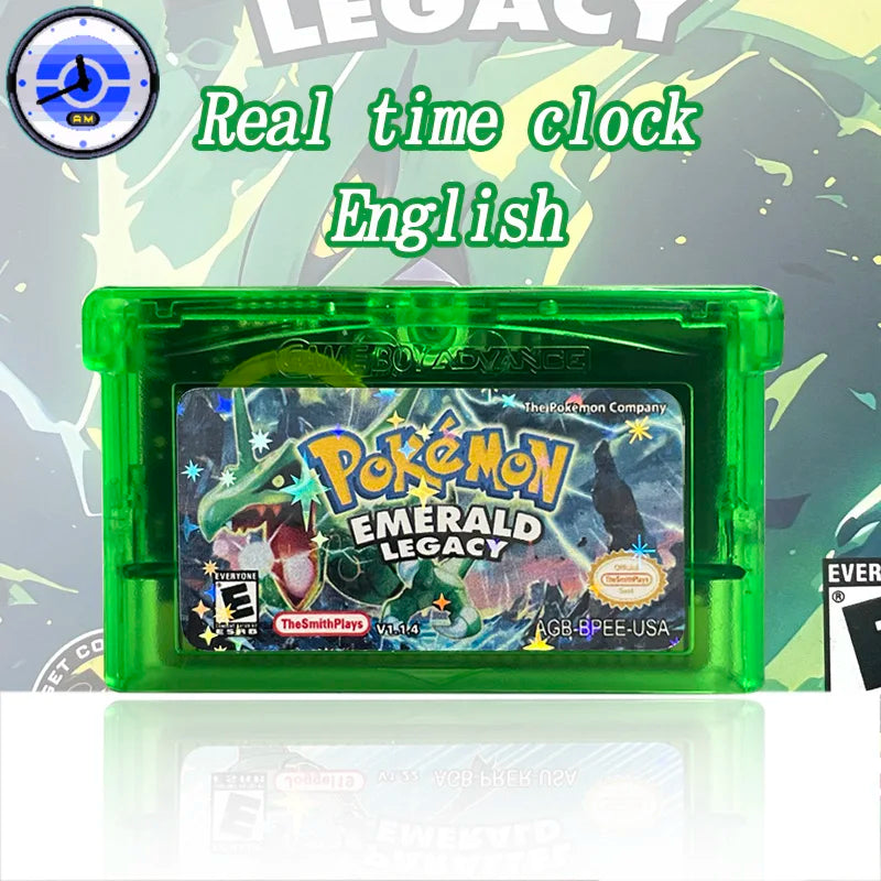 Pokémon Emerald Legacy reproduction GBA cartridge – English