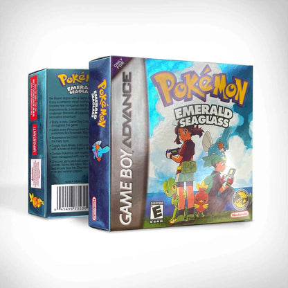 Pokémon Emerald Seaglass Cartridge – English RTC Flash Cart Game for GBA | Game Boy Advance Custom Version