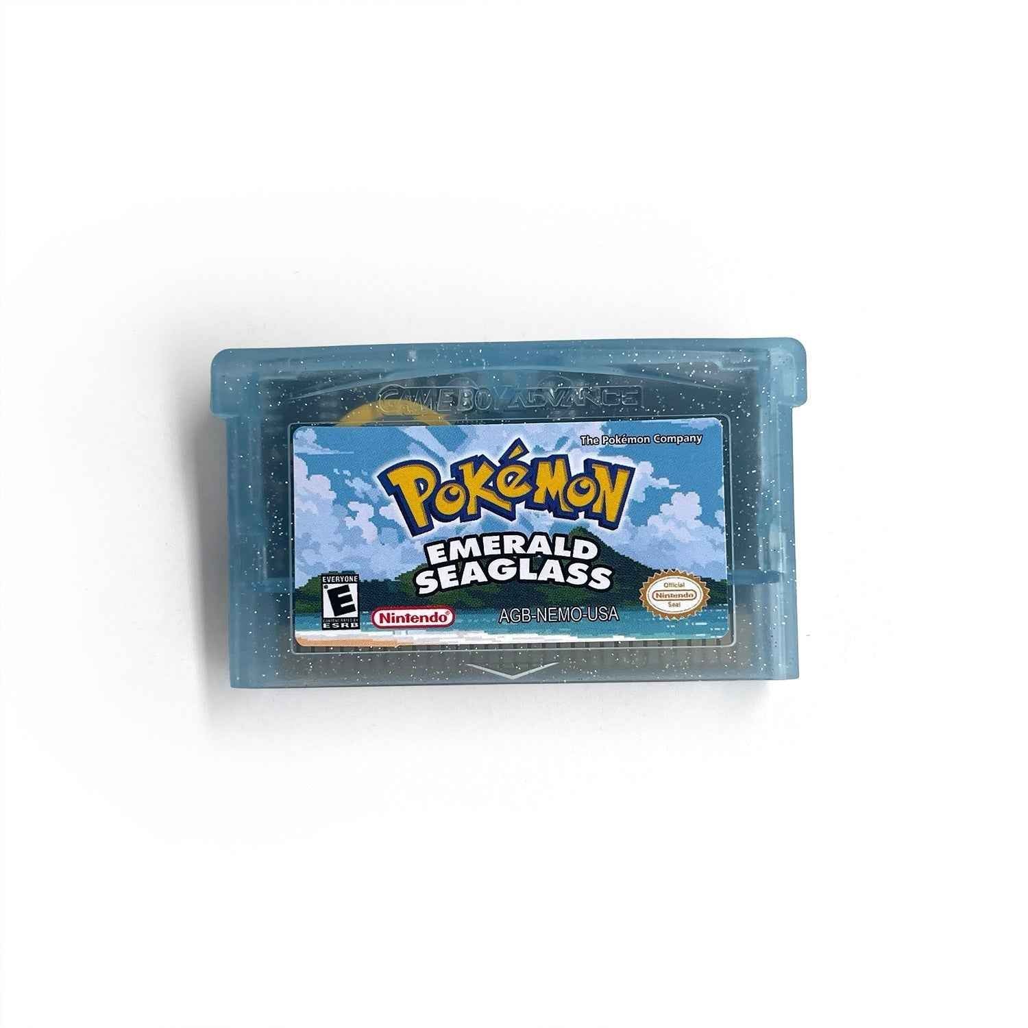 Pokémon Emerald Seaglass Cartridge – English RTC Flash Cart Game for GBA | Game Boy Advance Custom Version
