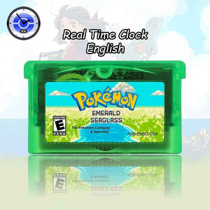 Pokémon Emerald Seaglass – GBA Game Cartridge (RTC Enabled, English)