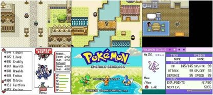 Pokémon Emerald Seaglass – GBA Game Cartridge (RTC Enabled, English)