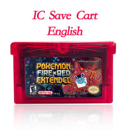 Pokémon FireRed Extended reproduction GBA cartridge – English