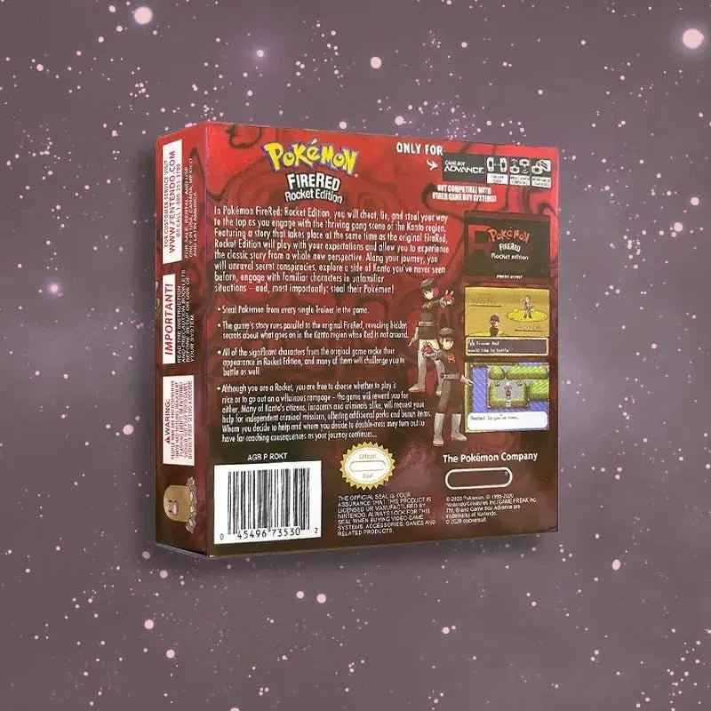 Pokémon FireRed: Rocket Edition – Game Boy Advance Cartridge