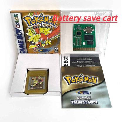 Pokemon Gold Cart Ic Gold GBC Case & Cart