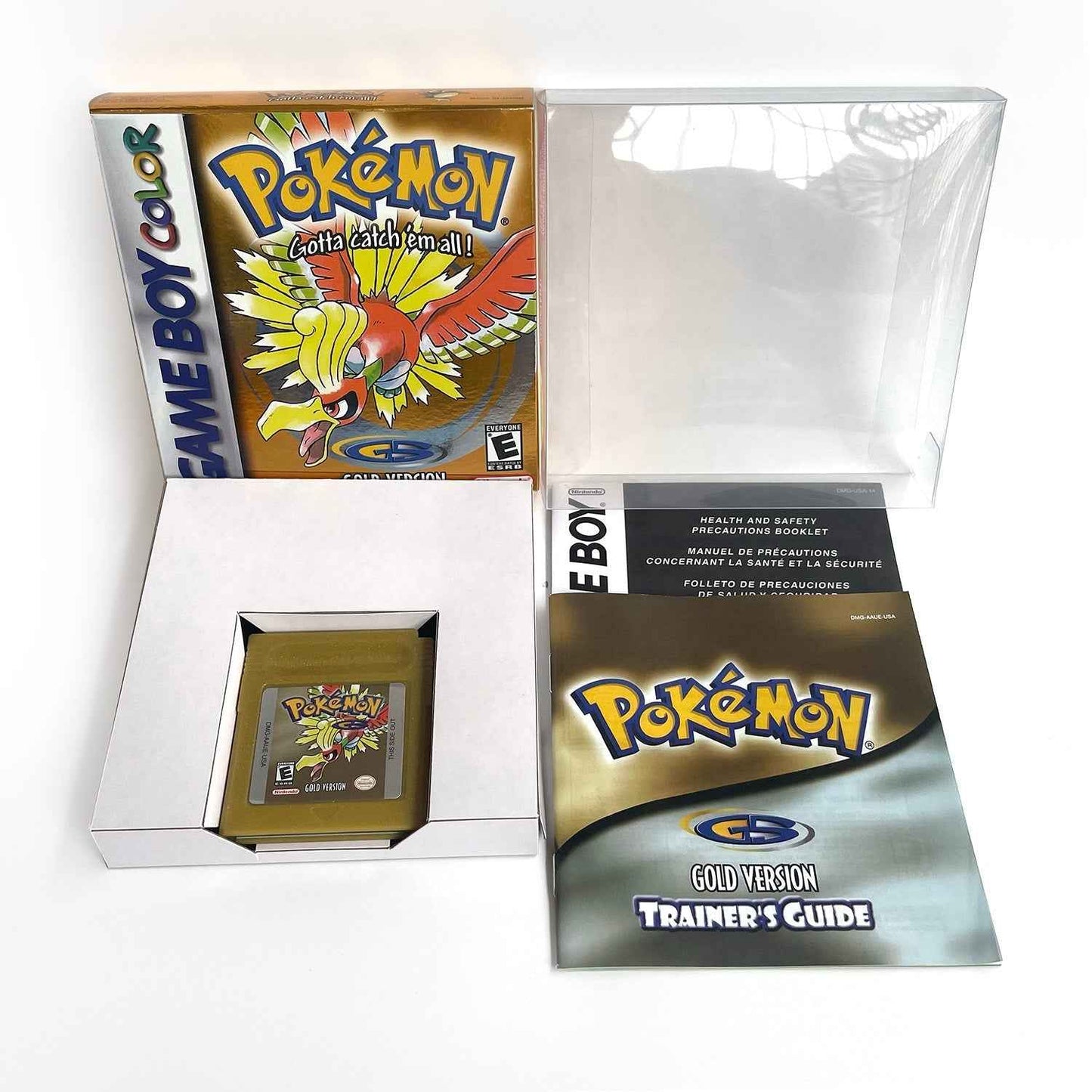 Pokemon Gold Cart Ic Gold GBC Case & Cart