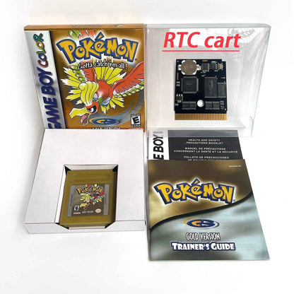 Pokemon Gold Cart Ic Gold GBC Case & Cart