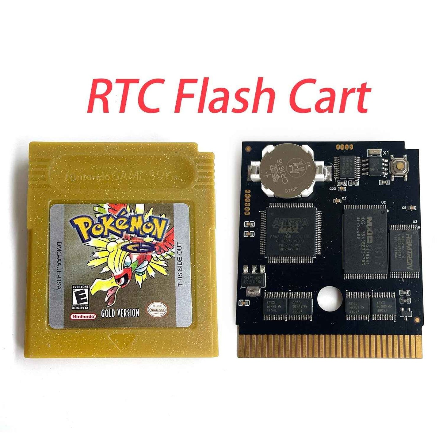 Pokemon Gold Cart Ic Gold GBC Case & Cart