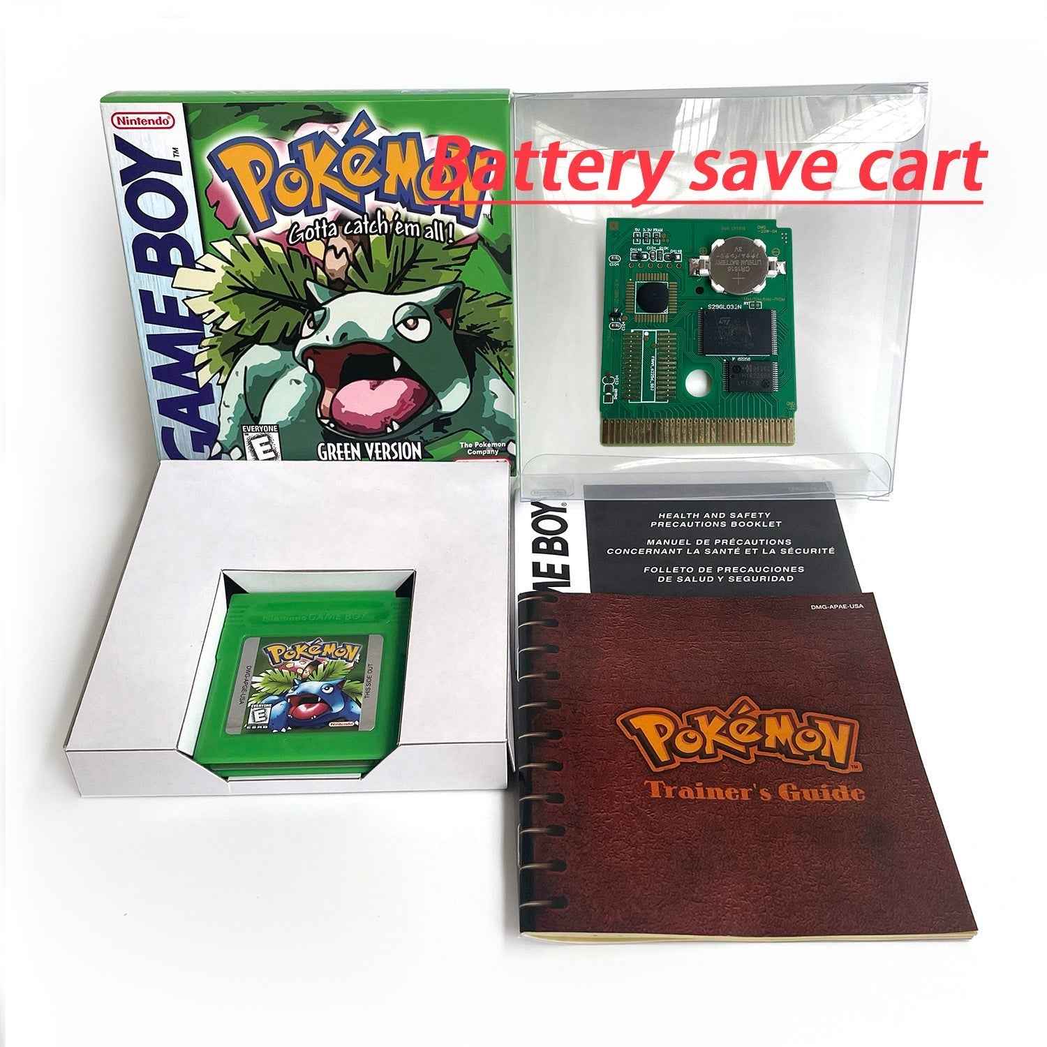 Pokemon Green Ic GBC Case & Cart