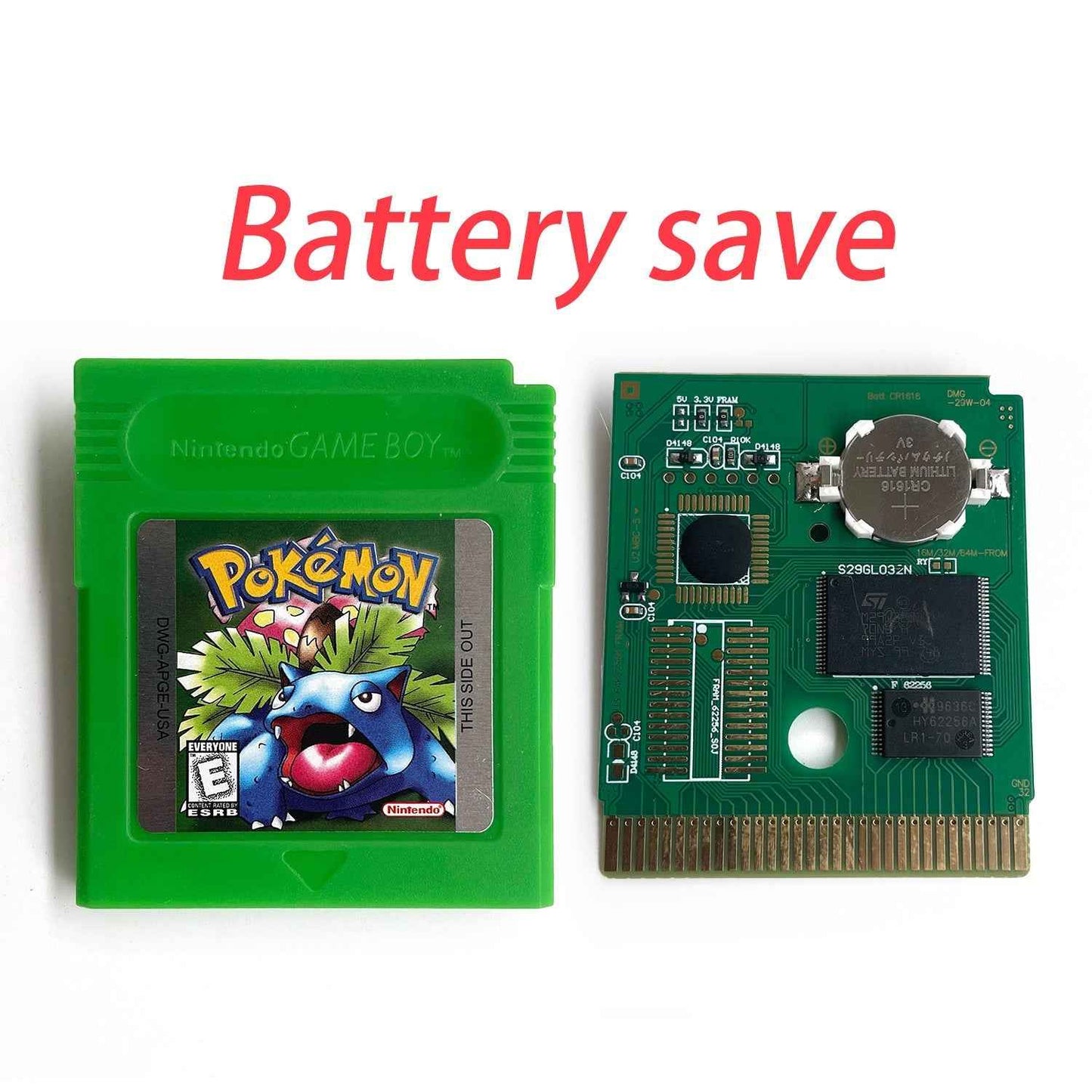 Pokemon Green Ic GBC Case & Cart