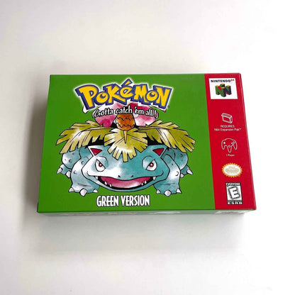 Pokemon Green Version Game With N64 Case & Cart