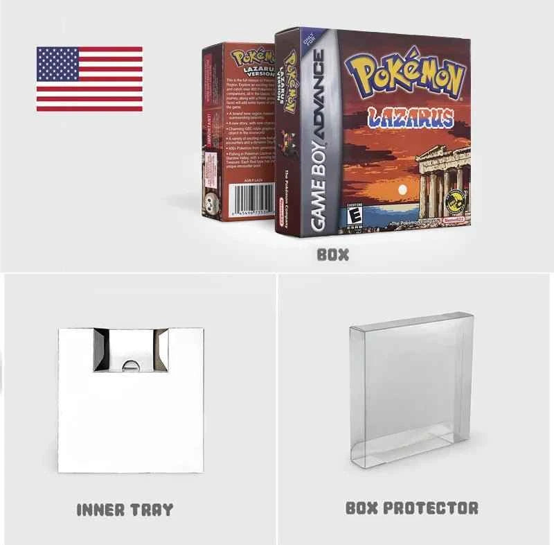 Pokémon Lazarus ROM Hack GBA Cartridge – English V1.1 RTC Flash Cart Game | Game Boy Advance Custom Cart