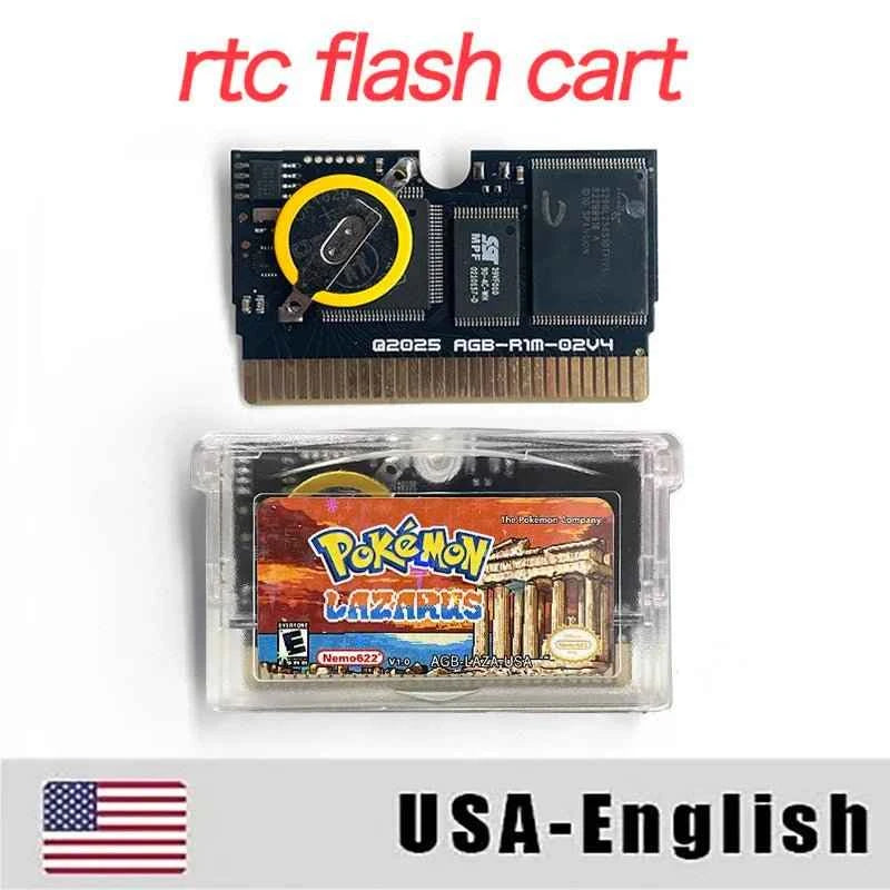 Pokémon Lazarus ROM Hack GBA Cartridge – English V1.1 RTC Flash Cart Game | Game Boy Advance Custom Cart