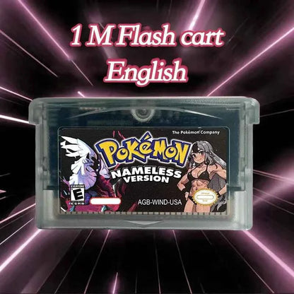 Pokémon Nameless Version Cartridge – English 1M Flash Cart Game for GBA | Expanded Pokémon Adventure