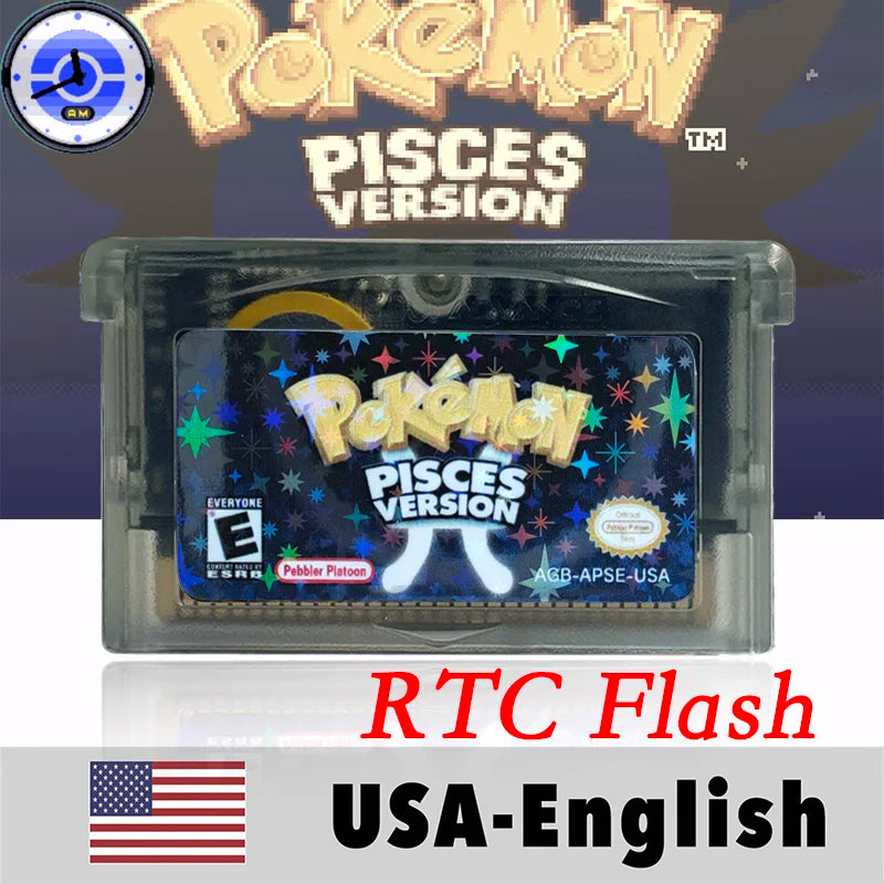 Pokémon Pisces reproduction GBA cartridge – English