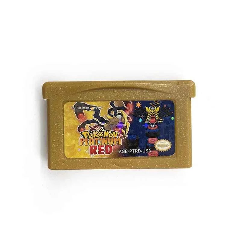 Pokémon Platinum Red Cartridge – English 1M Flash Cart Game for GBA | Game Boy Advance Custom Version