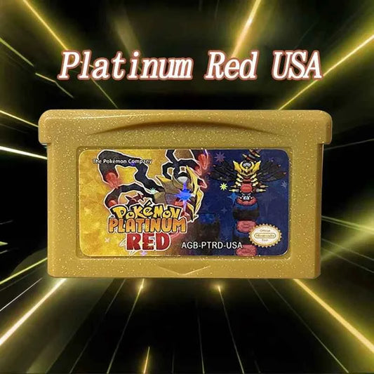Pokémon Platinum Red Cartridge – English 1M Flash Cart Game for GBA | Game Boy Advance Custom Version