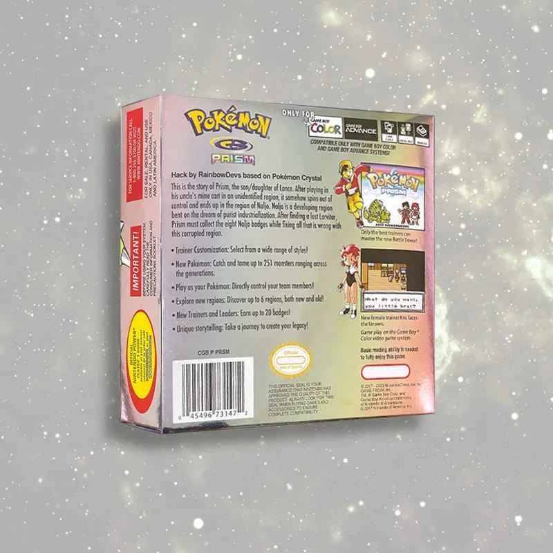Pokemon Prism Usa Noe Cart Video Console Card Rom Hack English GBC Case & Cart (ES)
