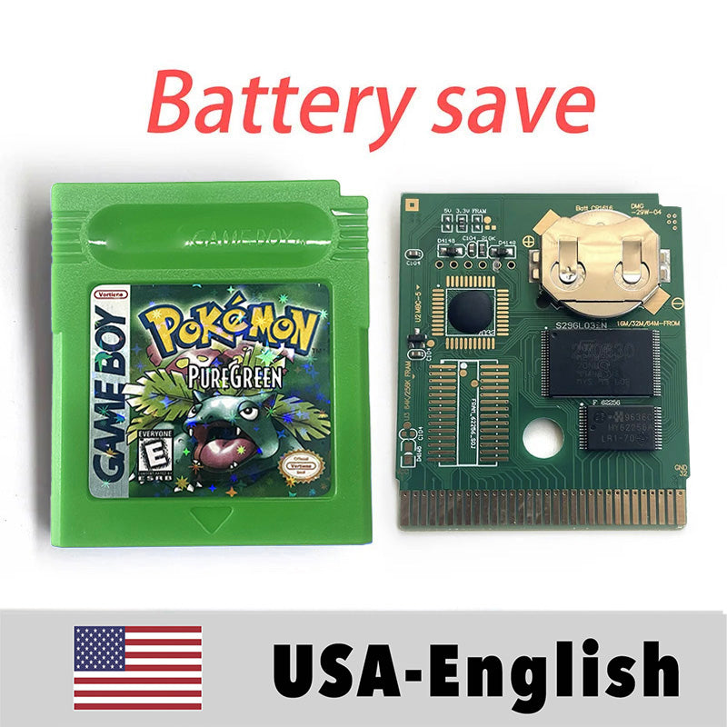 Pokémon PureGreen reproduction GB/GBC cartridge – English