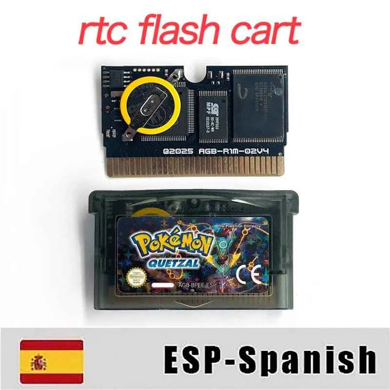 Pokémon Quetzal Cartridge – English RTC Flash Cart Game for GBA | Enhanced Emerald Adventure