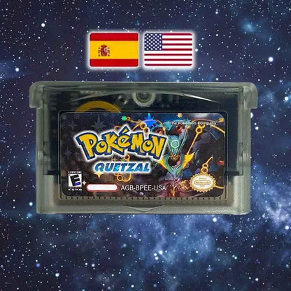 Pokémon Quetzal Cartridge – English RTC Flash Cart Game for GBA | Enhanced Emerald Adventure
