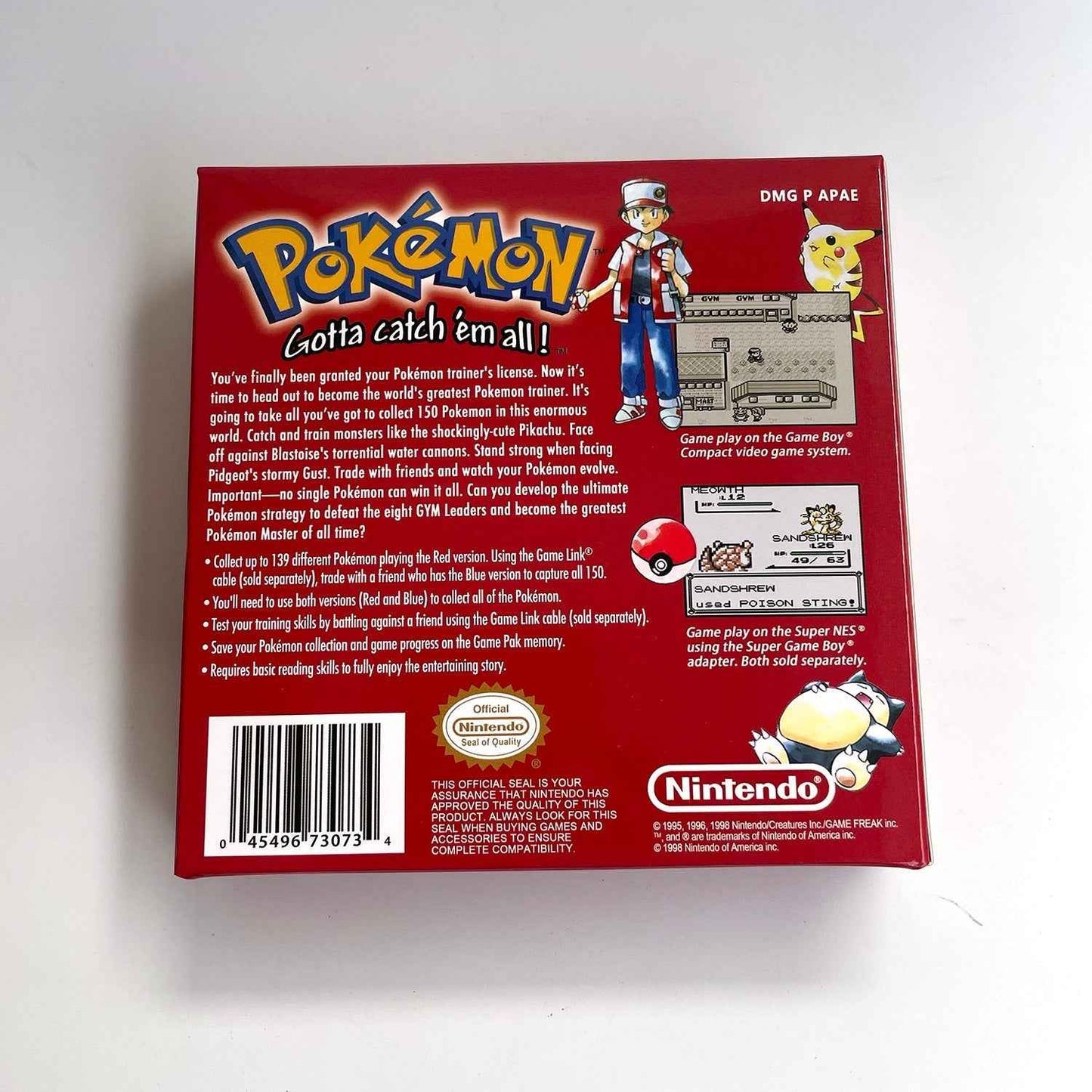 Pokemon Red Ic GBC Case & Cart