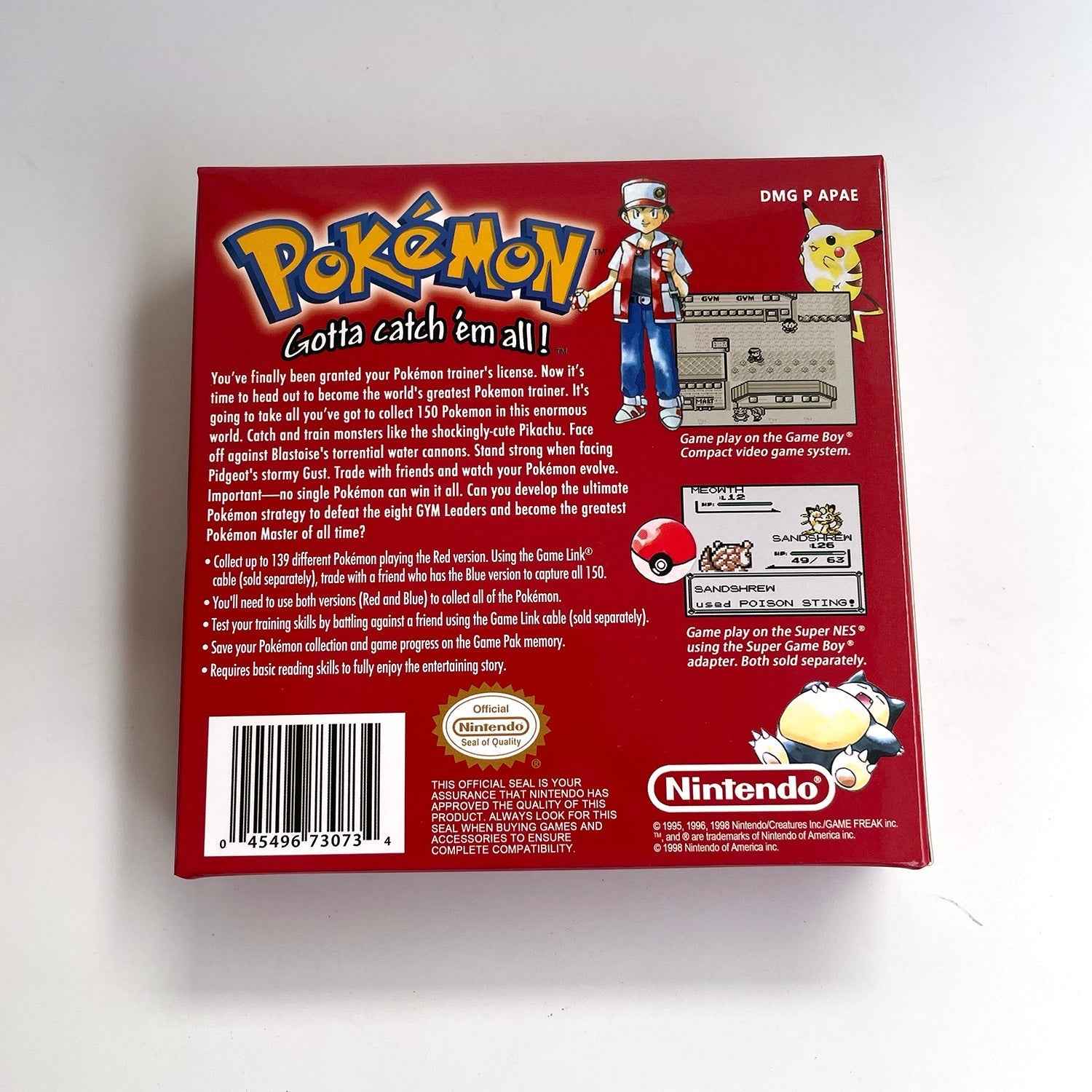 Pokemon Red Ic GBC Case & Cart