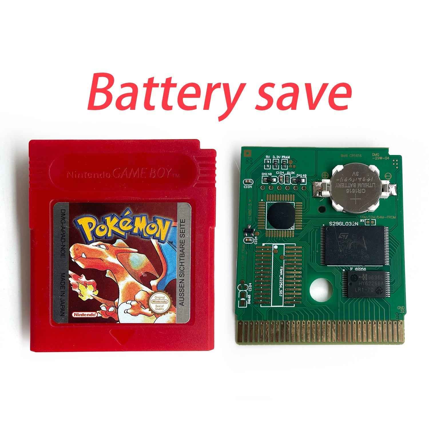 Pokemon Red Ic GBC Case & Cart