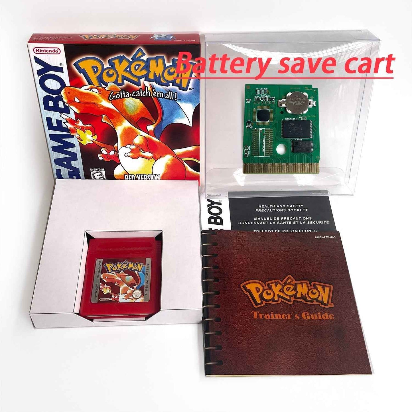 Pokemon Red Ic GBC Case & Cart
