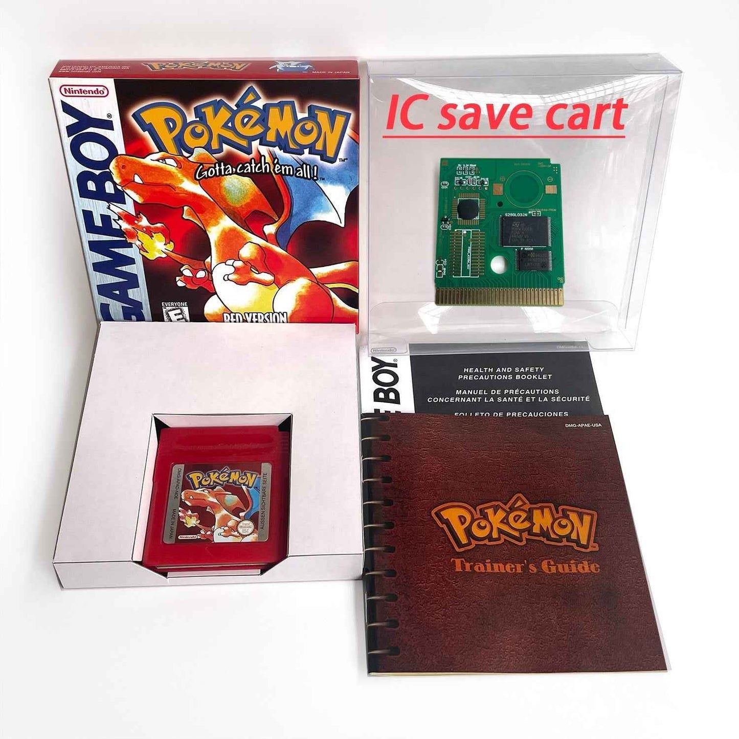 Pokemon Red Ic GBC Case & Cart
