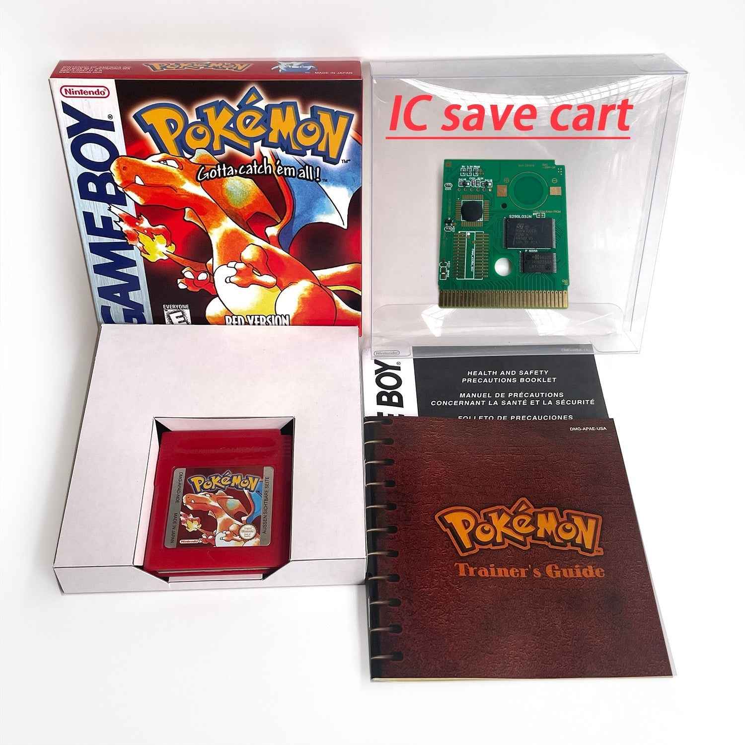 Pokemon Red Ic GBC Case & Cart