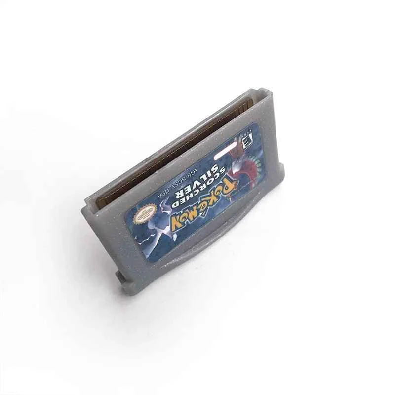 Pokémon Scorched Silver Cartridge – English RTC Flash Cart Game for GBA | Enhanced Johto Adventure
