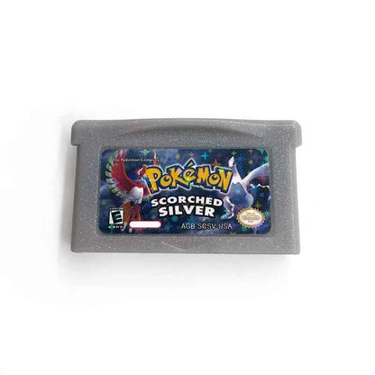Pokémon Scorched Silver Cartridge – English RTC Flash Cart Game for GBA | Enhanced Johto Adventure