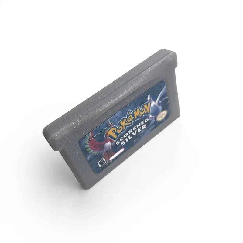 Pokémon Scorched Silver Cartridge – English RTC Flash Cart Game for GBA | Enhanced Johto Adventure