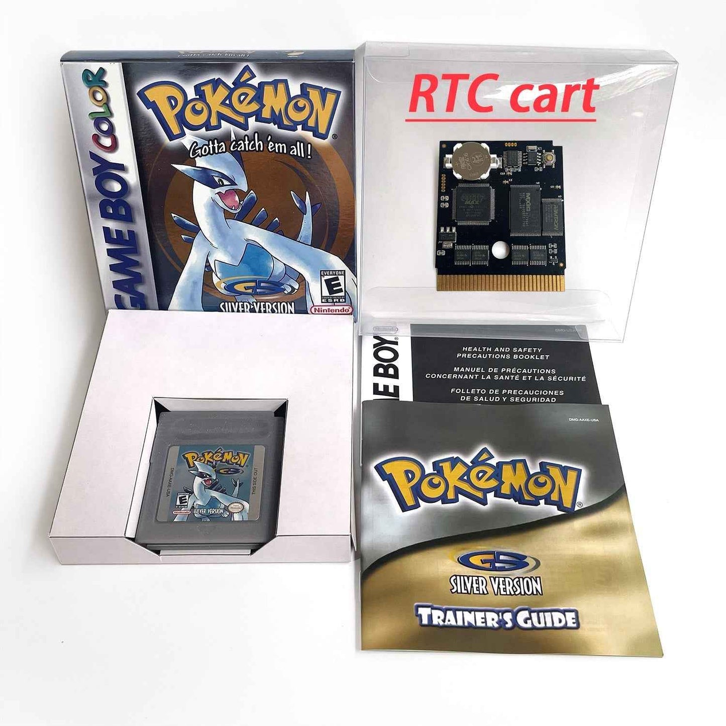 Pokemon Silver Cart Ic GBC Case & Cart