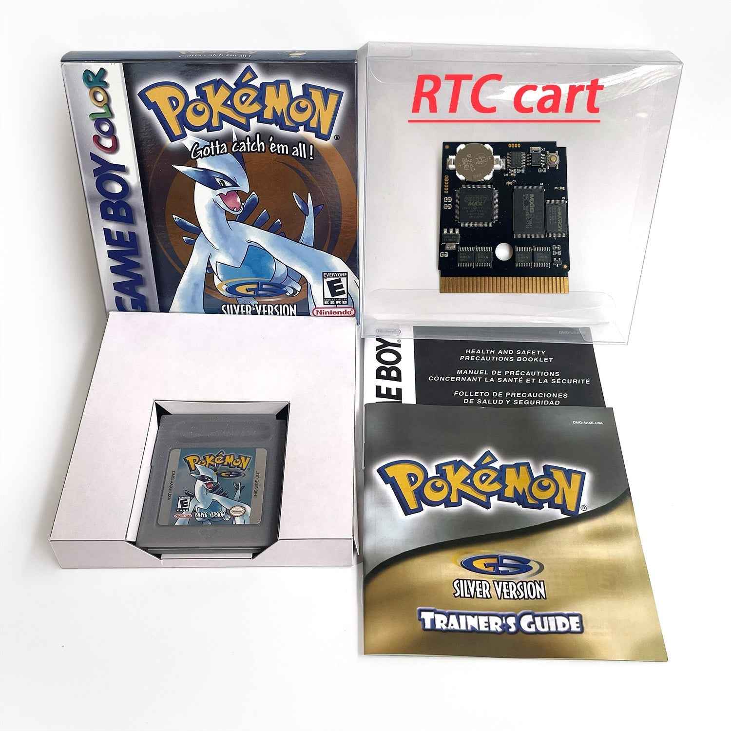 Pokemon Silver Cart Ic GBC Case & Cart